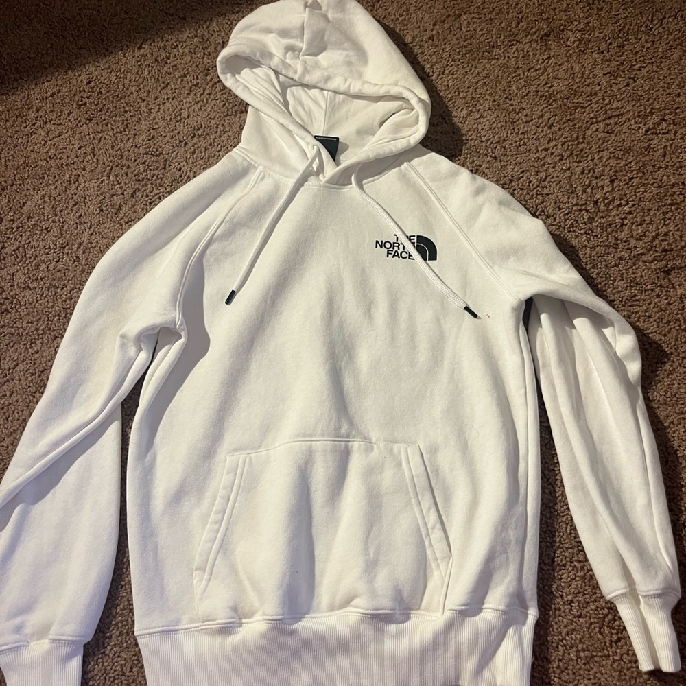 White north face sweatshirt